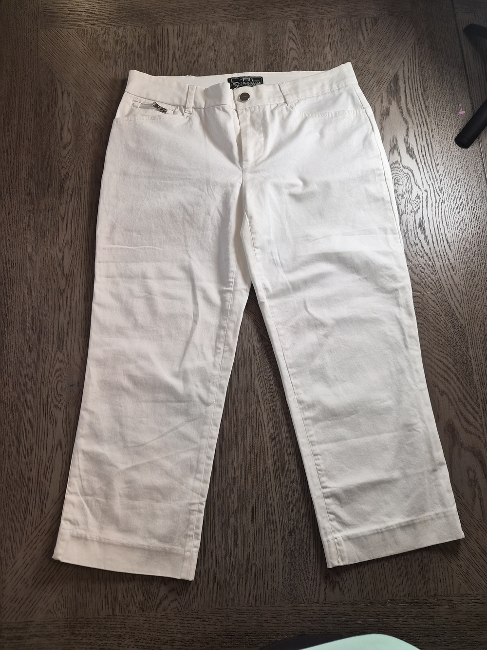 Ralph Lauren White Cropped Straight-Leg Pants